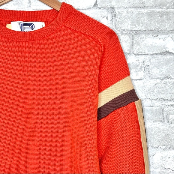 Vintage Profile Sports Wool Sweater w Stripes fits Medium Cleveland Browns 70s - Picture 2 of 9